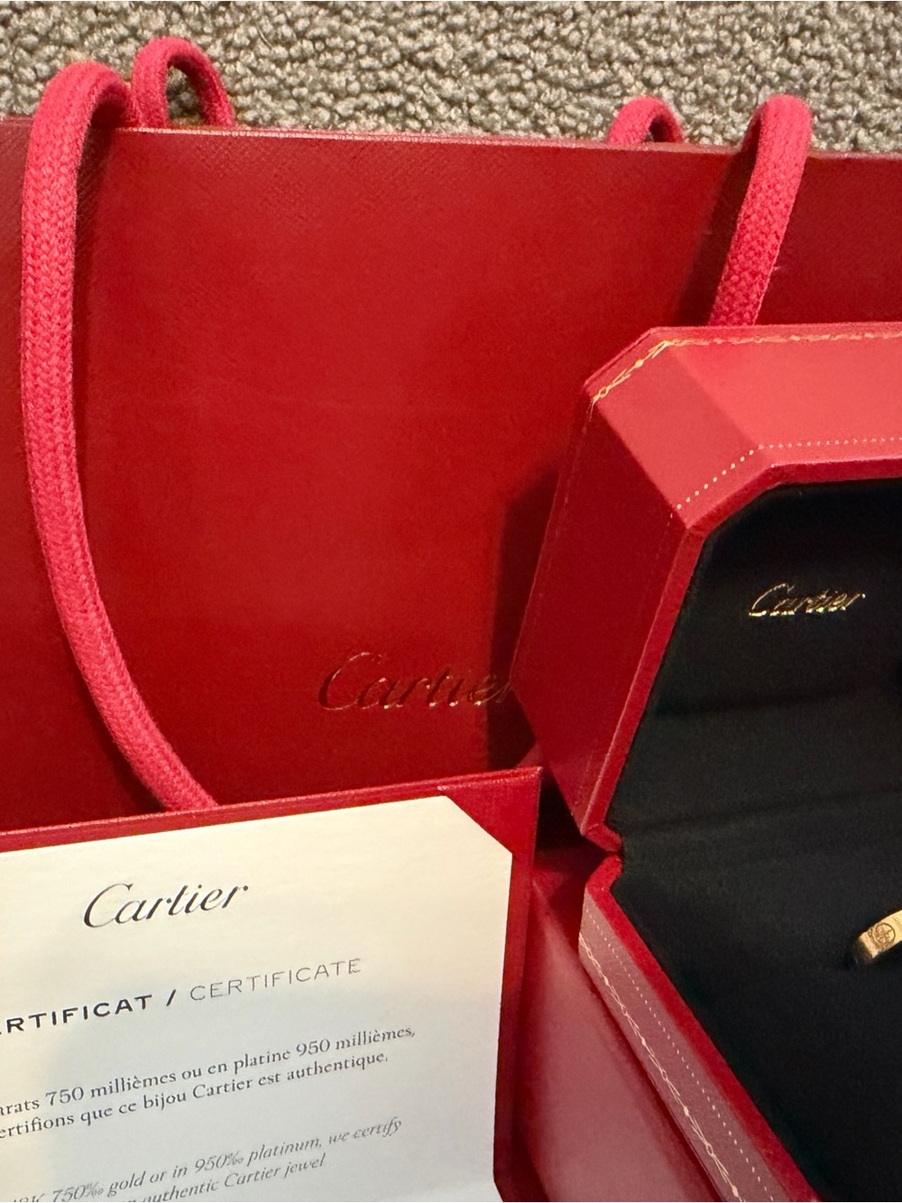 Cartier Yellow Gold Love Ring with Red Presentation Set - Picture 5 of 5
